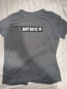 Nike Charcoal Tee with White Swoosh